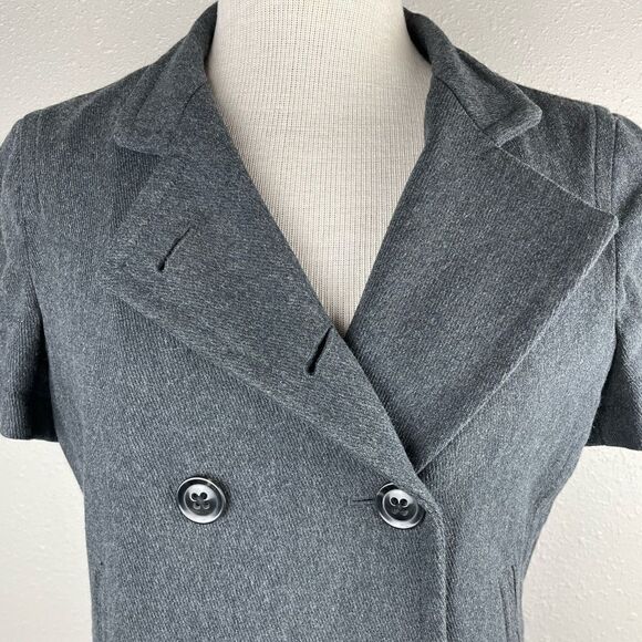Gap Gray Double Breasted Short Sleeve Jacket Size M EUC - Picture 2 of 6